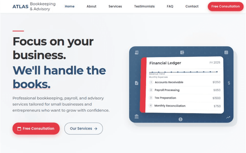 Atlas Bookkeeping project screenshot
